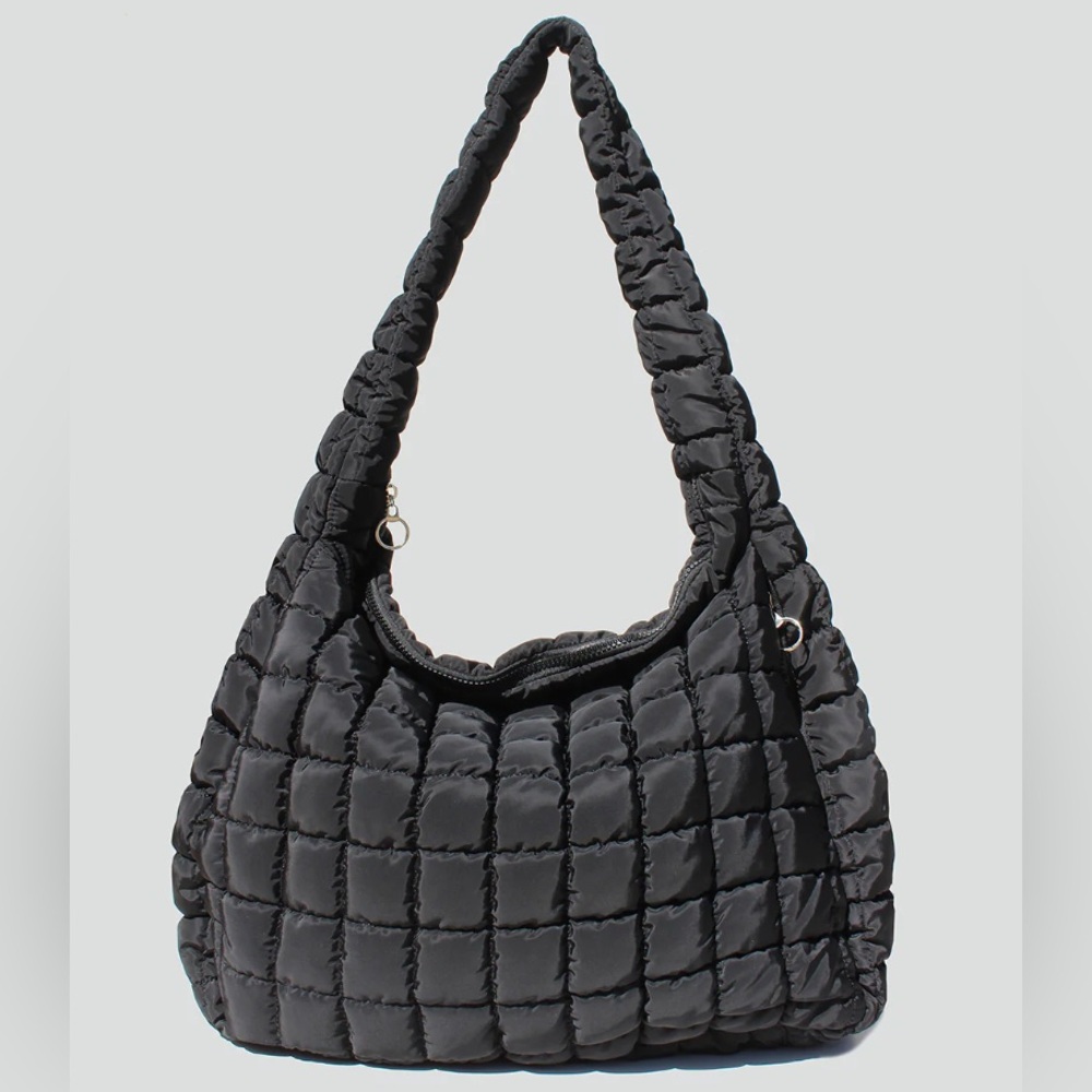 Street Level Cleo Slouchy Puffer Bag in Black Style# 922101~Excellent Condition